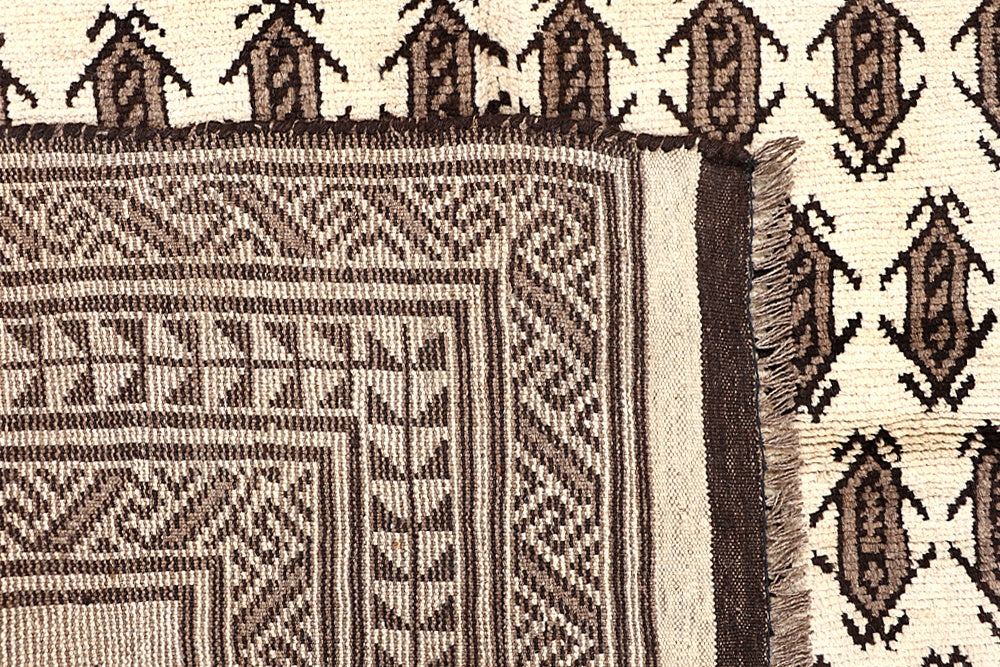 5' X 7'  Ivory Handmade Natural Taimani Carpets Afghan Rectangular