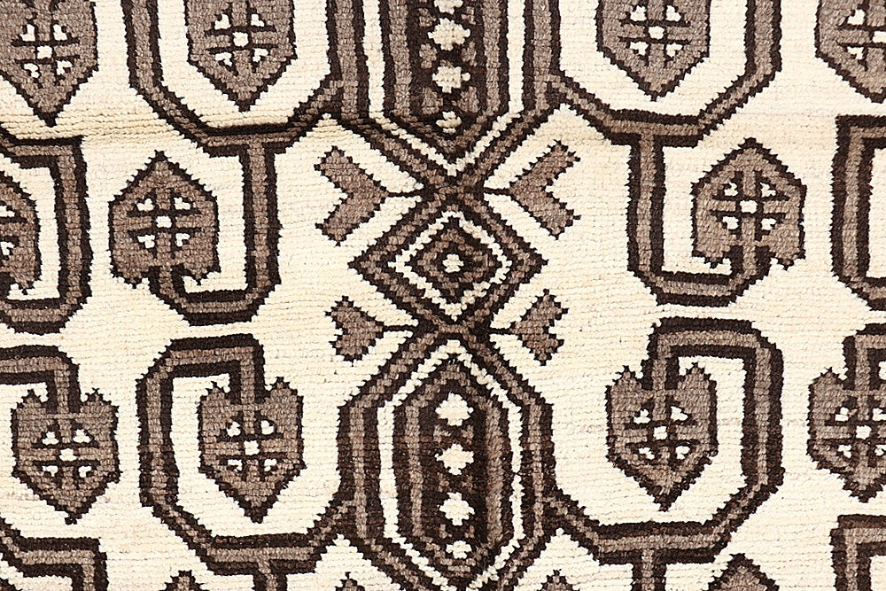 5' 6" X 8'  Ivory Handmade Natural Taimani Carpets Afghan Rectangular
