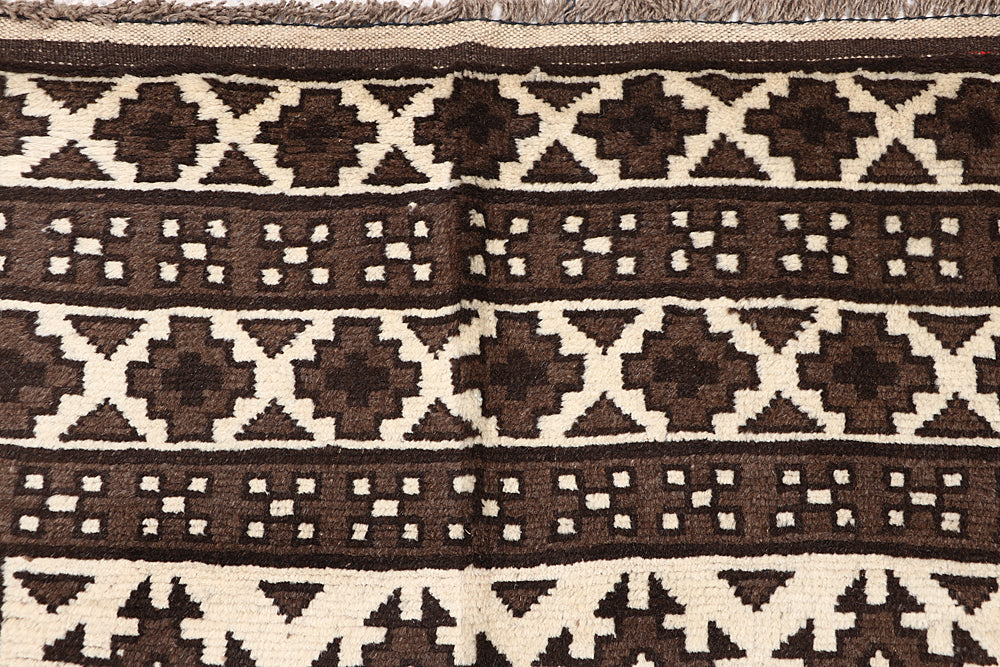 5' 6" X 8'  Ivory Handmade Natural Taimani Carpets Afghan Rectangular