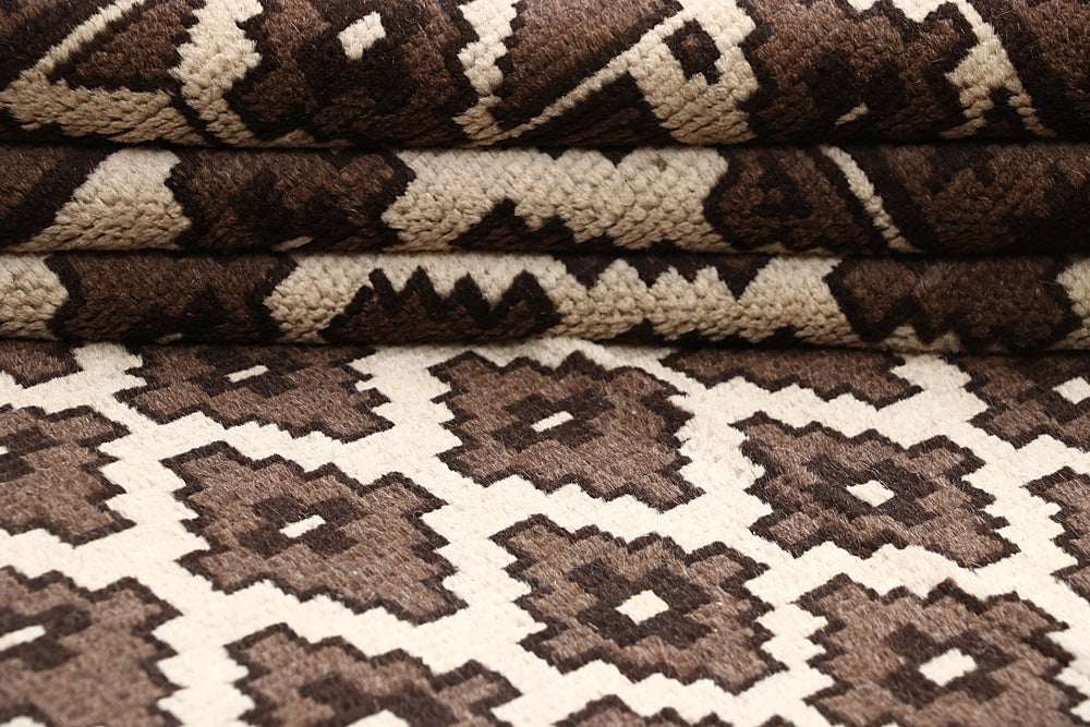 5' 6" X 8'  Ivory Handmade Natural Taimani Carpets Afghan Rectangular