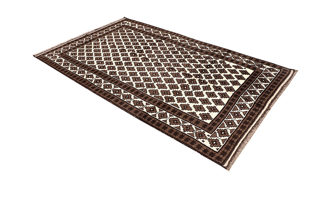 5' 6" X 8'  Ivory Handmade Natural Taimani Carpets Afghan Rectangular