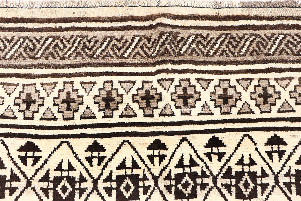 Ivory Handmade Natural Taimani Carpets Afghan Rectangular