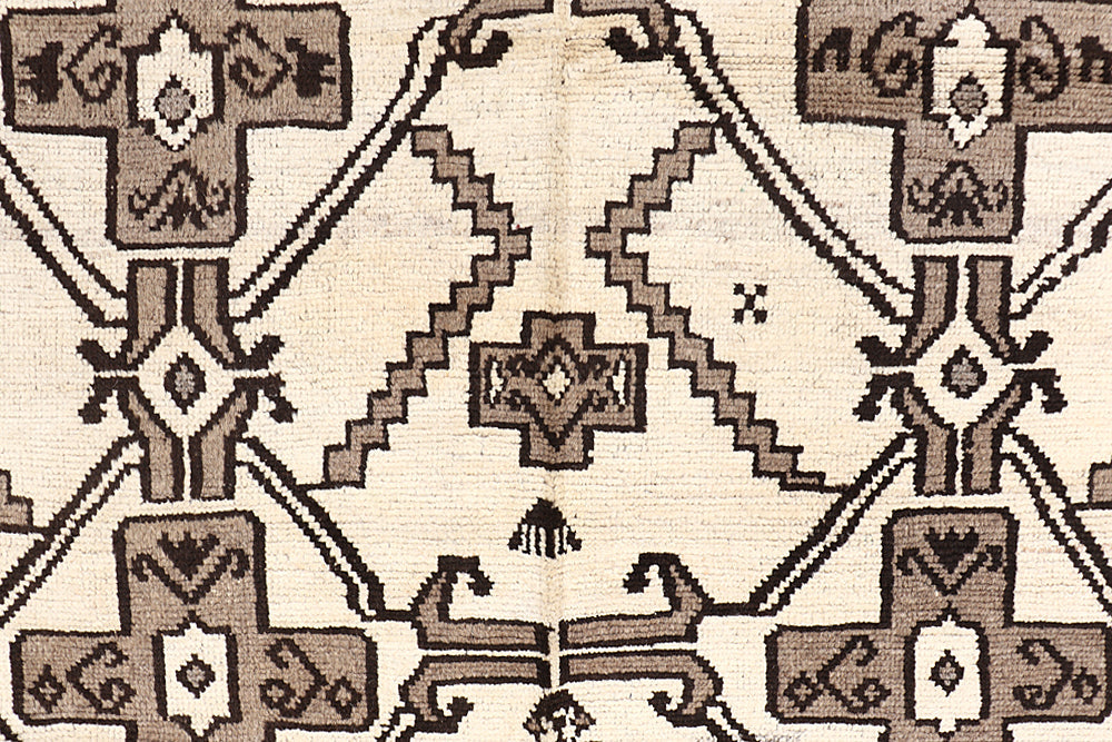6' x 9'  Ivory Handmade Natural Taimani Carpets Afghan Rectangular
