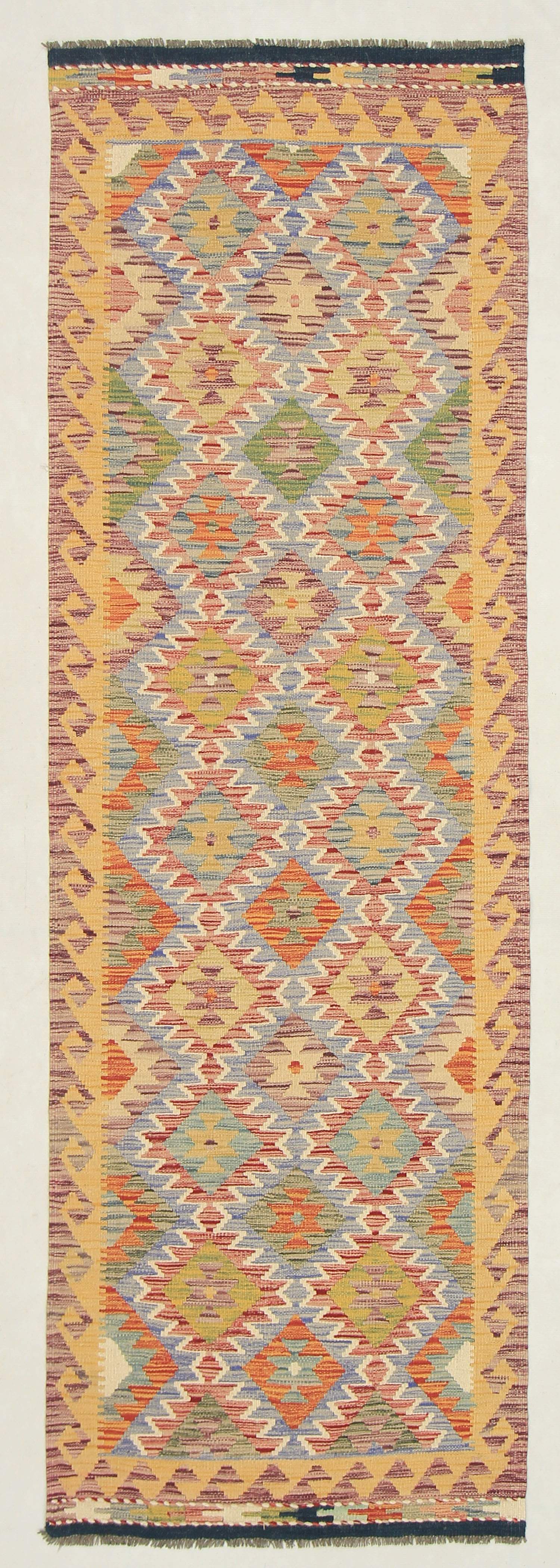 3' X 8'  Multy Handmade Veggie Dye Kilim Rug Runner