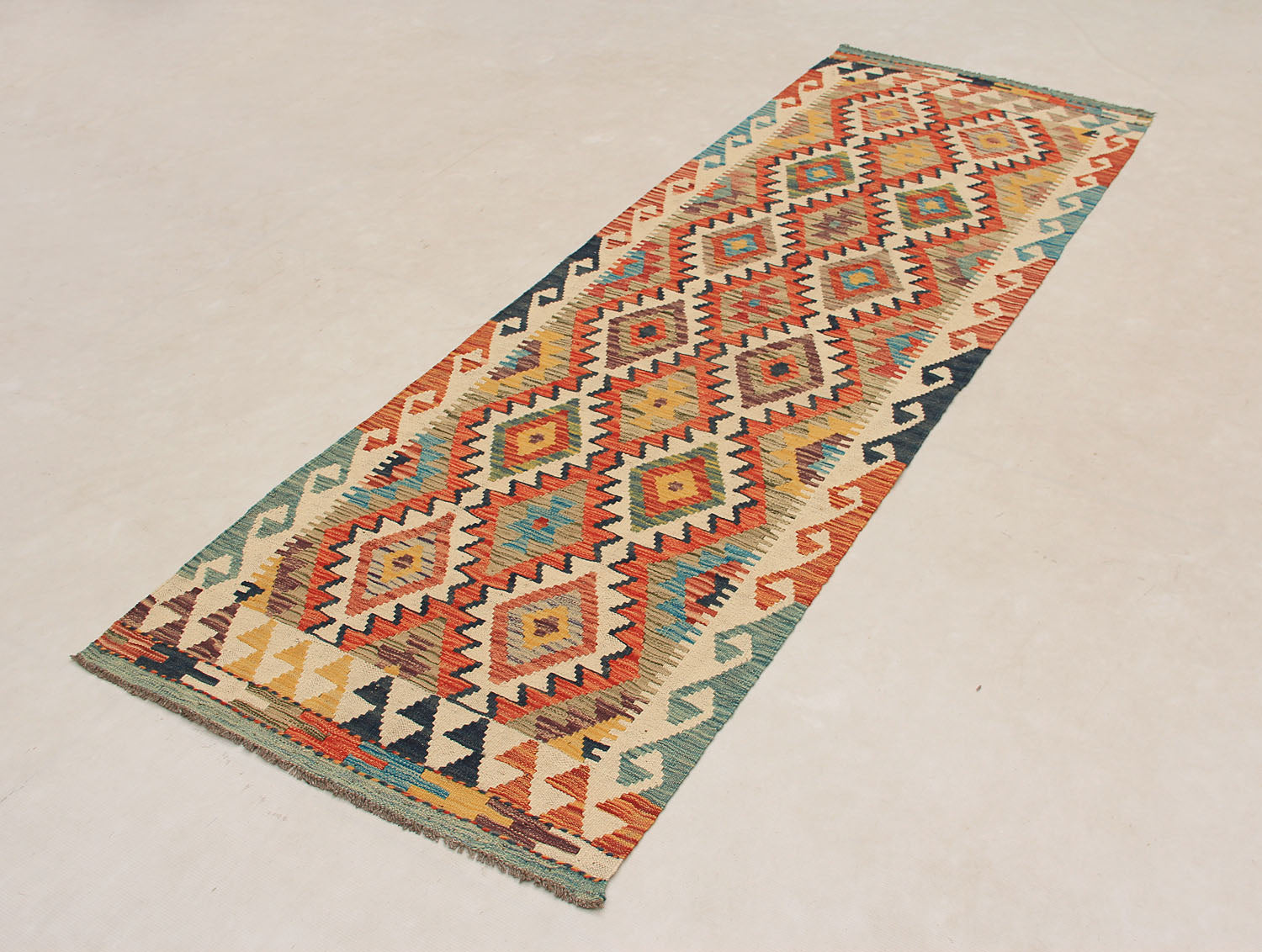 3' X 8'  Multy Handmade Veggie Dye Kilim Rug Runner
