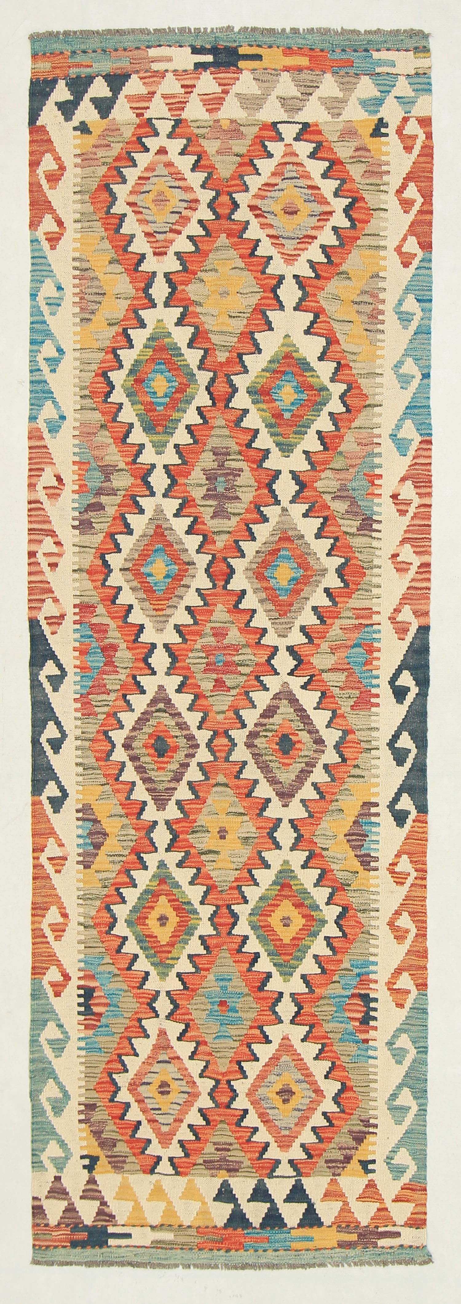 3' X 8'  Multy Handmade Veggie Dye Kilim Rug Runner