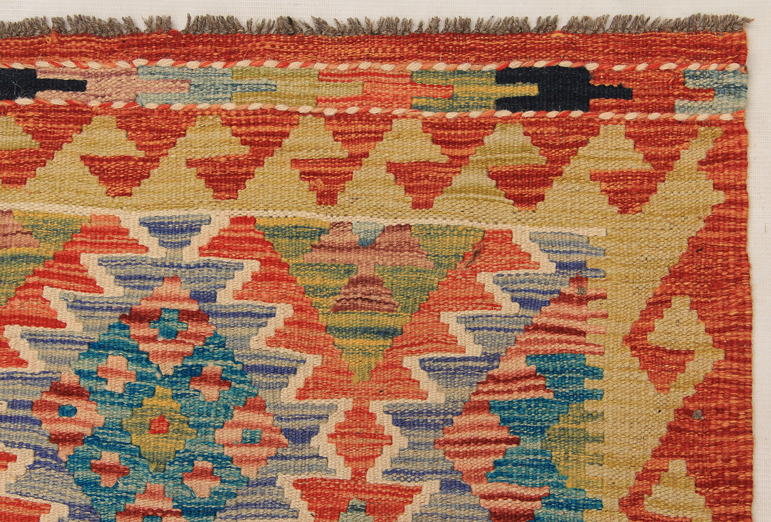 2' 6" X 9'  Multy Handmade Veggie Dye Kilim Rug Runner