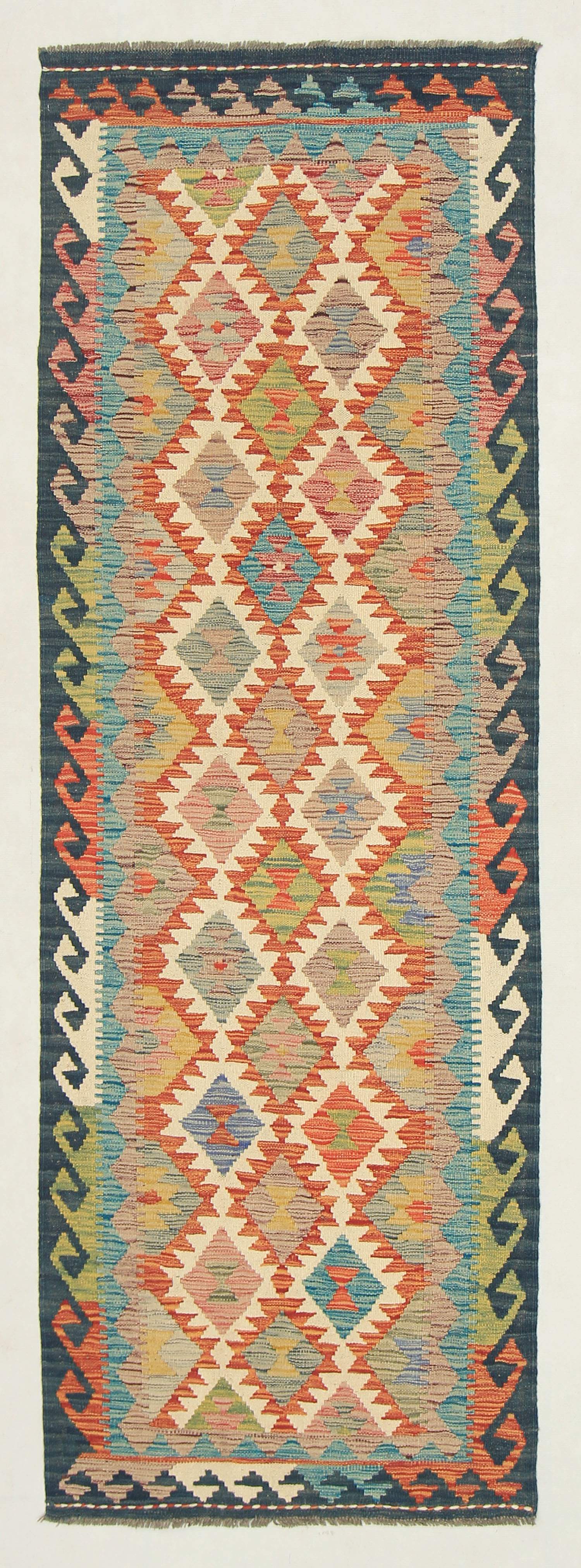 3' X 8'  Multy Handmade Veggie Dye Kilim Rug Runner