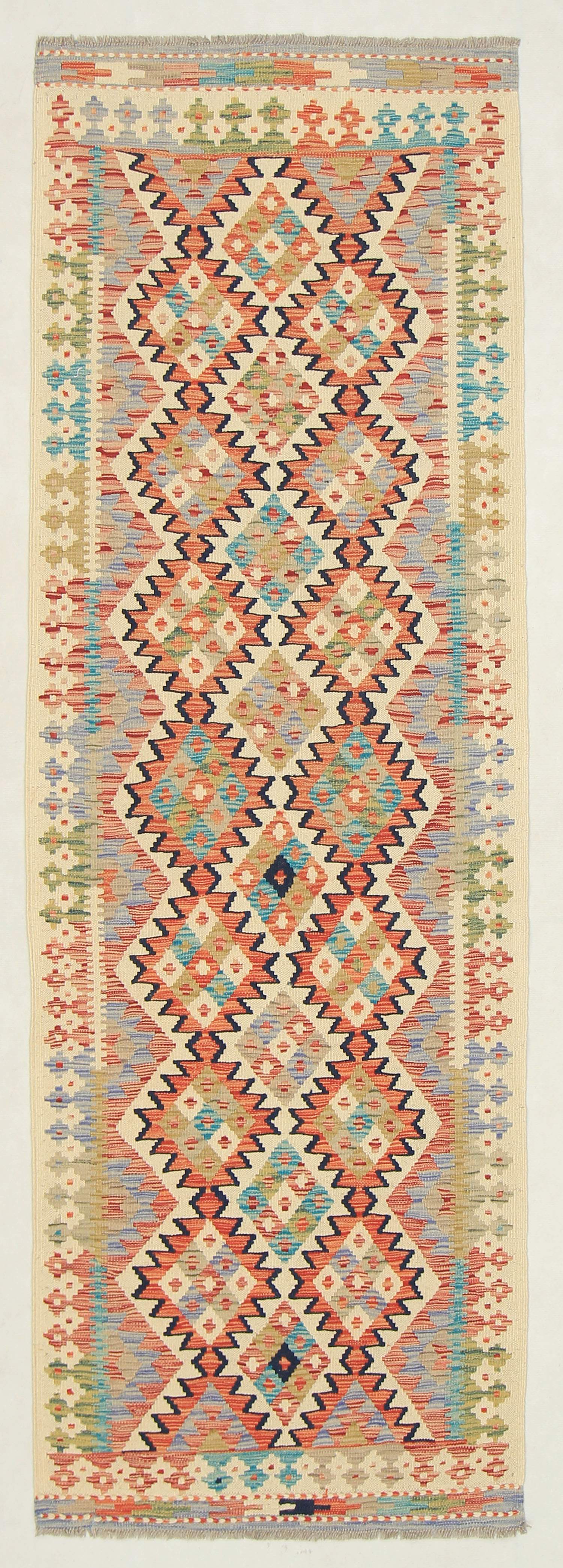 3' X 8'  Multy Handmade Veggie Dye Kilim Rug Runner