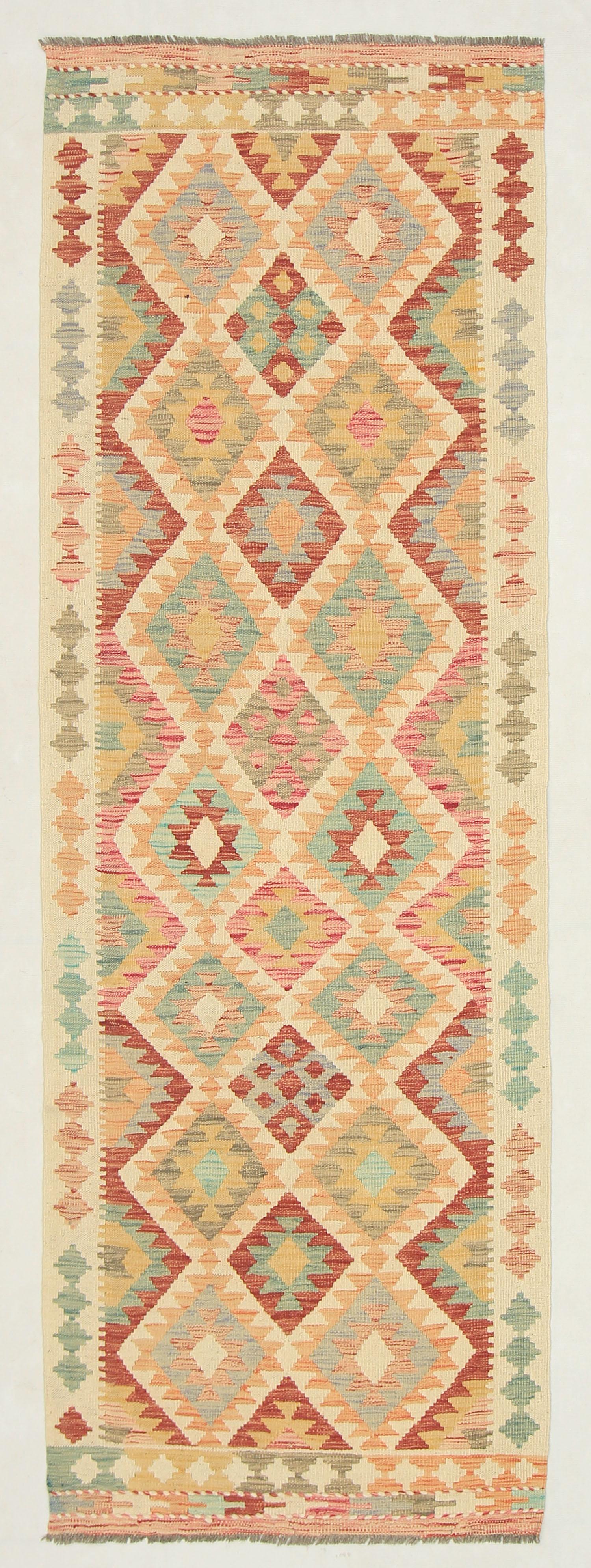 3' X 8'  Multy Handmade Veggie Dye Kilim Rug Runner