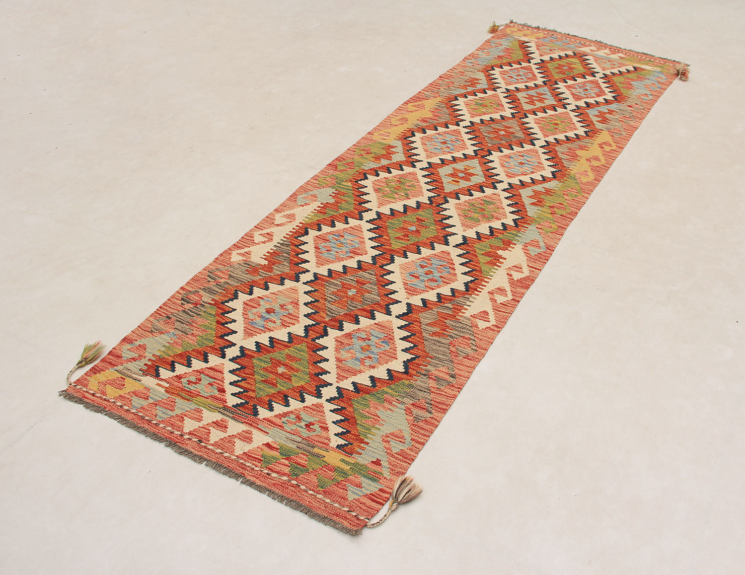 3' X 8'  Multy Handmade Veggie Dye Kilim Rug Runner