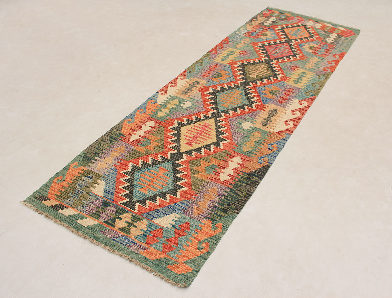 3' X 8'  Multy Handmade Veggie Dye Kilim Rug Runner