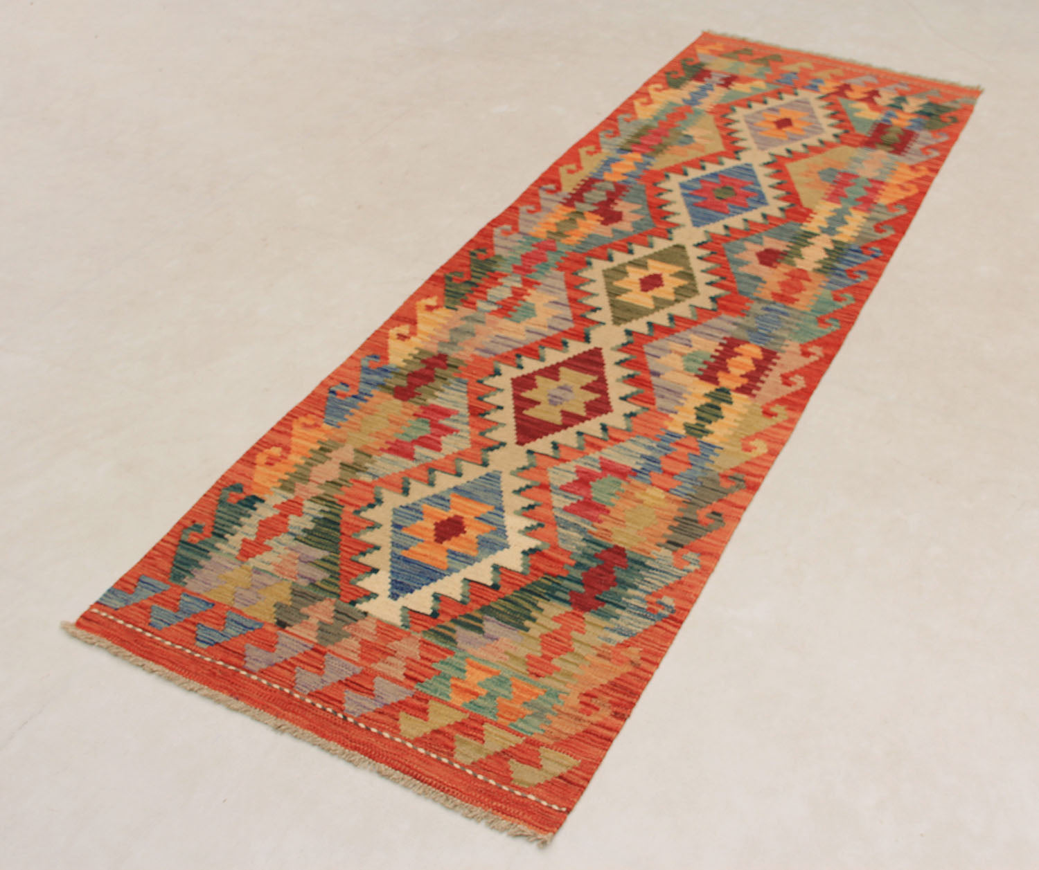 3' X 8'  Multy Handmade Veggie Dye Kilim Rug Runner