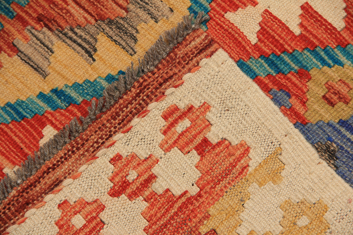 2' 6" X 9'  Multy Handmade Veggie Dye Kilim Rug Runner
