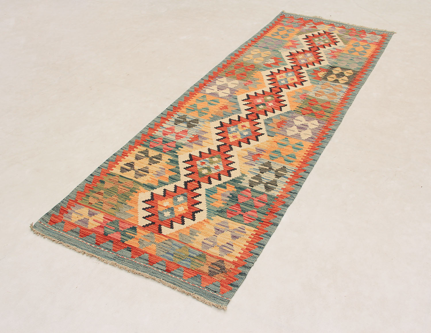 3' X 8'  Multy Handmade Veggie Dye Kilim Rug Runner