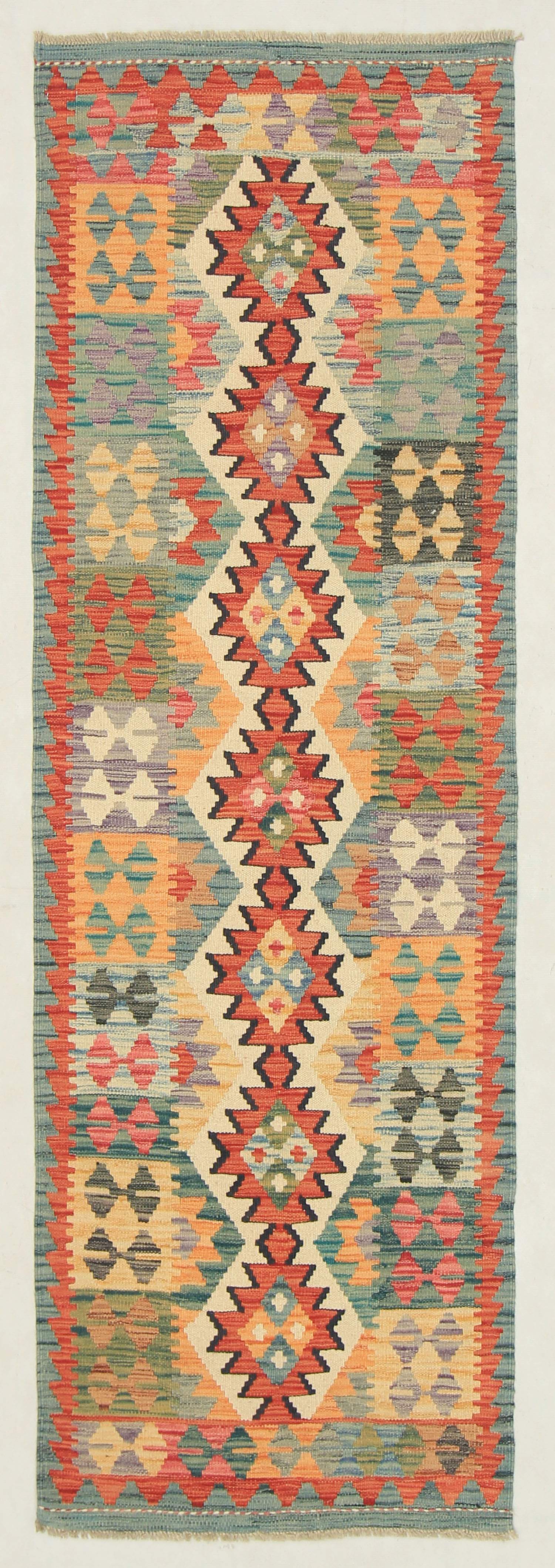 3' X 8'  Multy Handmade Veggie Dye Kilim Rug Runner