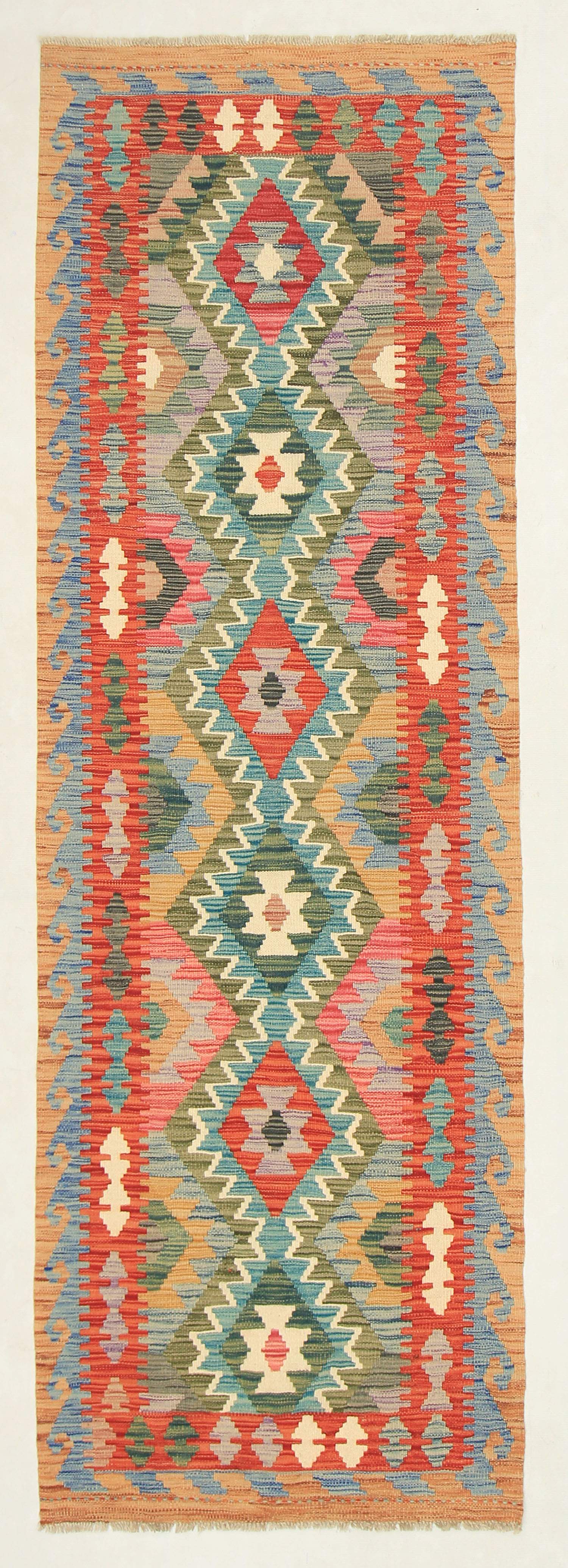 3' X 8'  Multy Handmade Veggie Dye Kilim Rug Runner