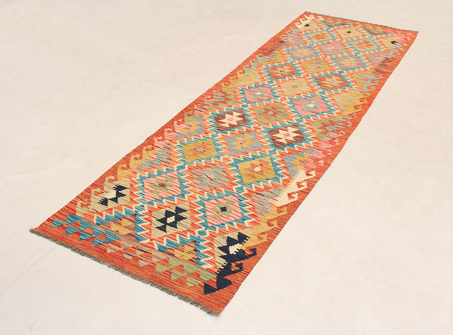 3' X 8'  Multy Handmade Veggie Dye Kilim Rug Runner