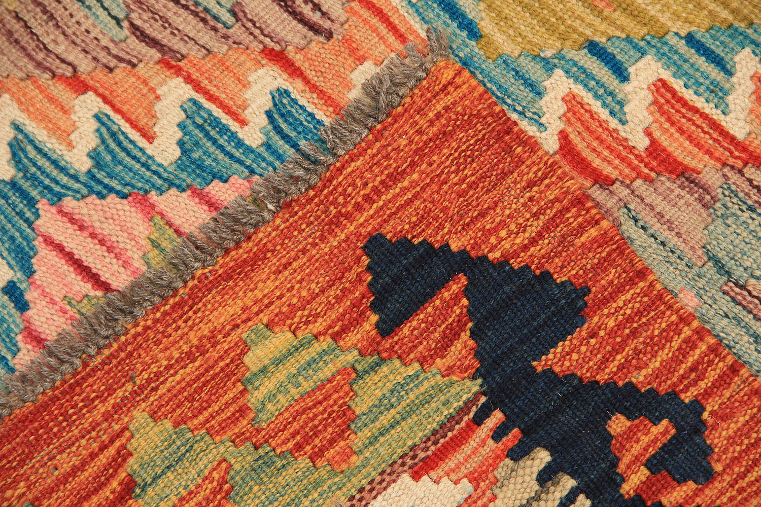 3' X 8'  Multy Handmade Veggie Dye Kilim Rug Runner