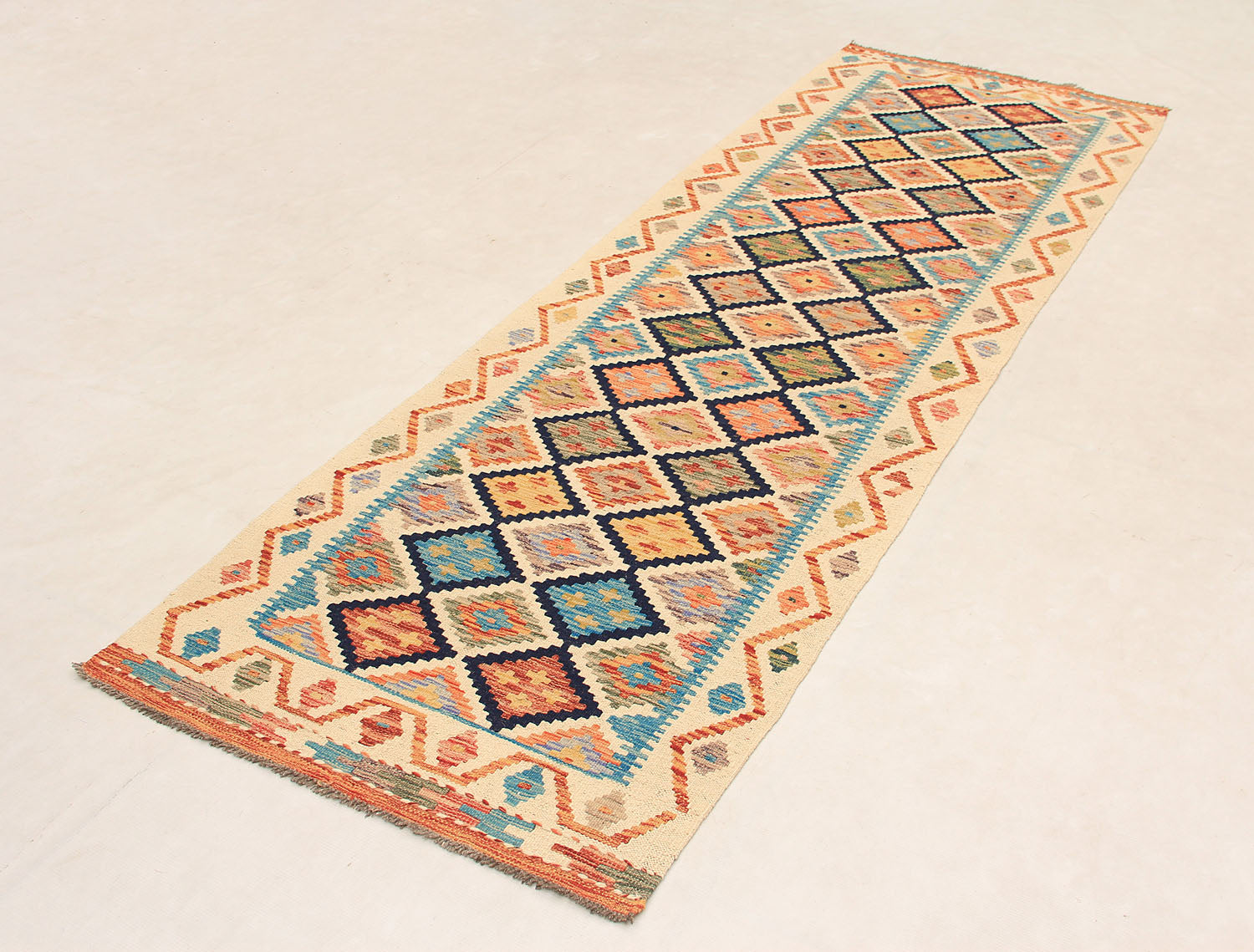 3' X 8'  Multy Handmade Veggie Dye Kilim Rug Runner