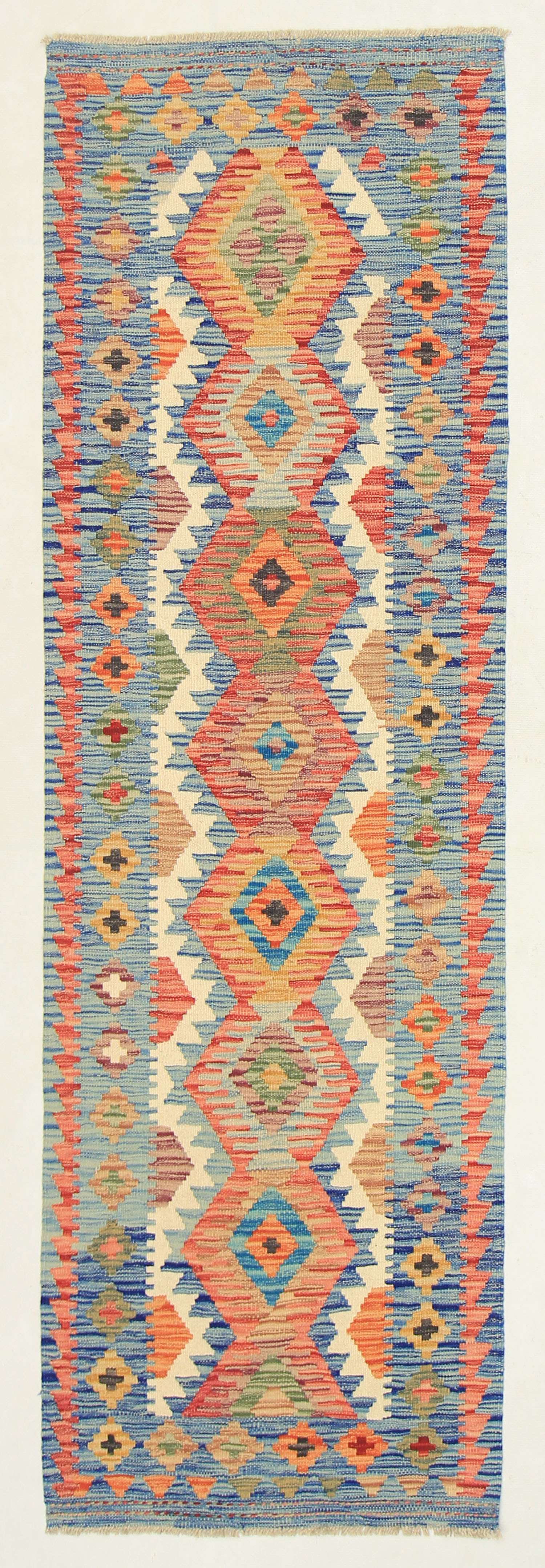 3' X 8'  Multy Handmade Veggie Dye Kilim Rug Runner