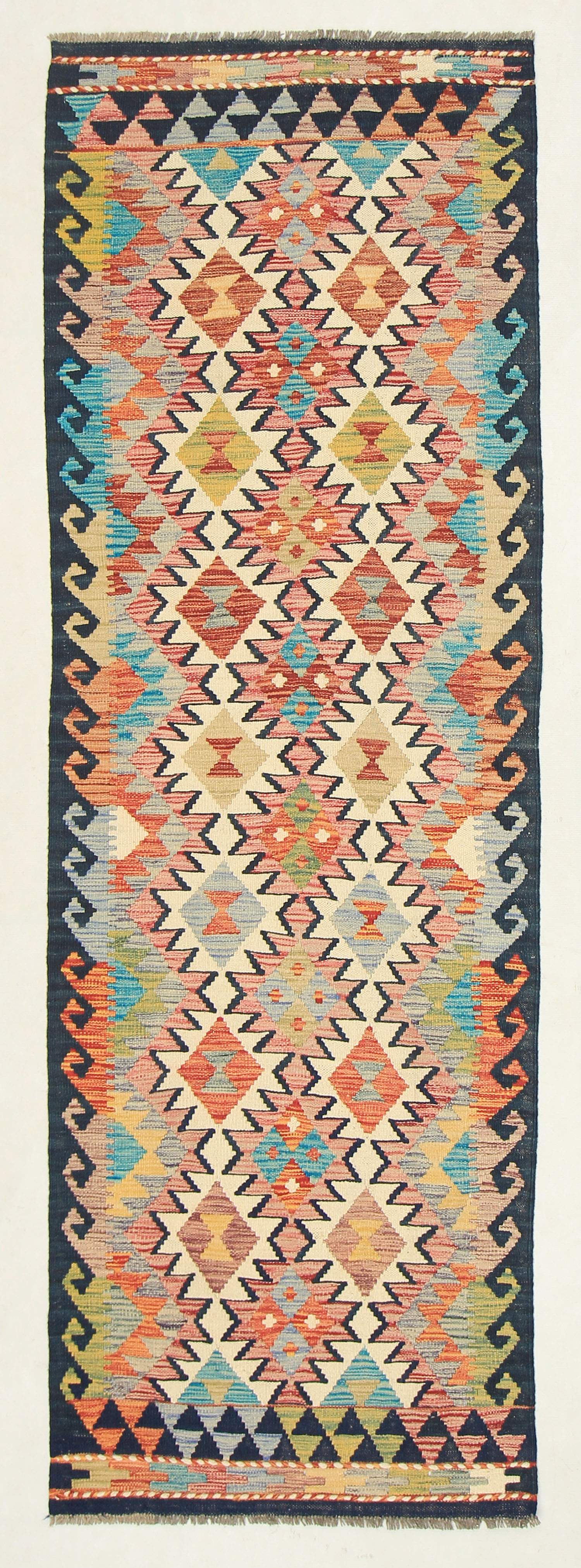 3' X 8'  Multy Handmade Veggie Dye Kilim Rug Runner