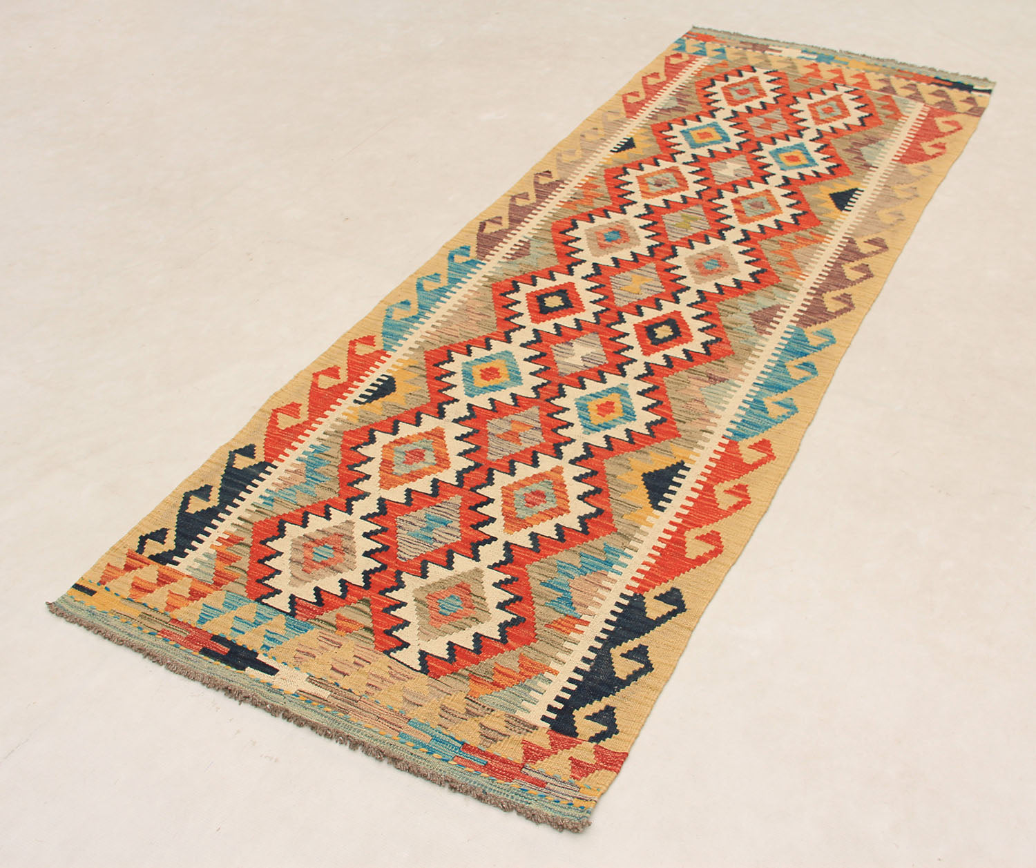 3' X 8'  Multy Handmade Veggie Dye Kilim Rug Runner