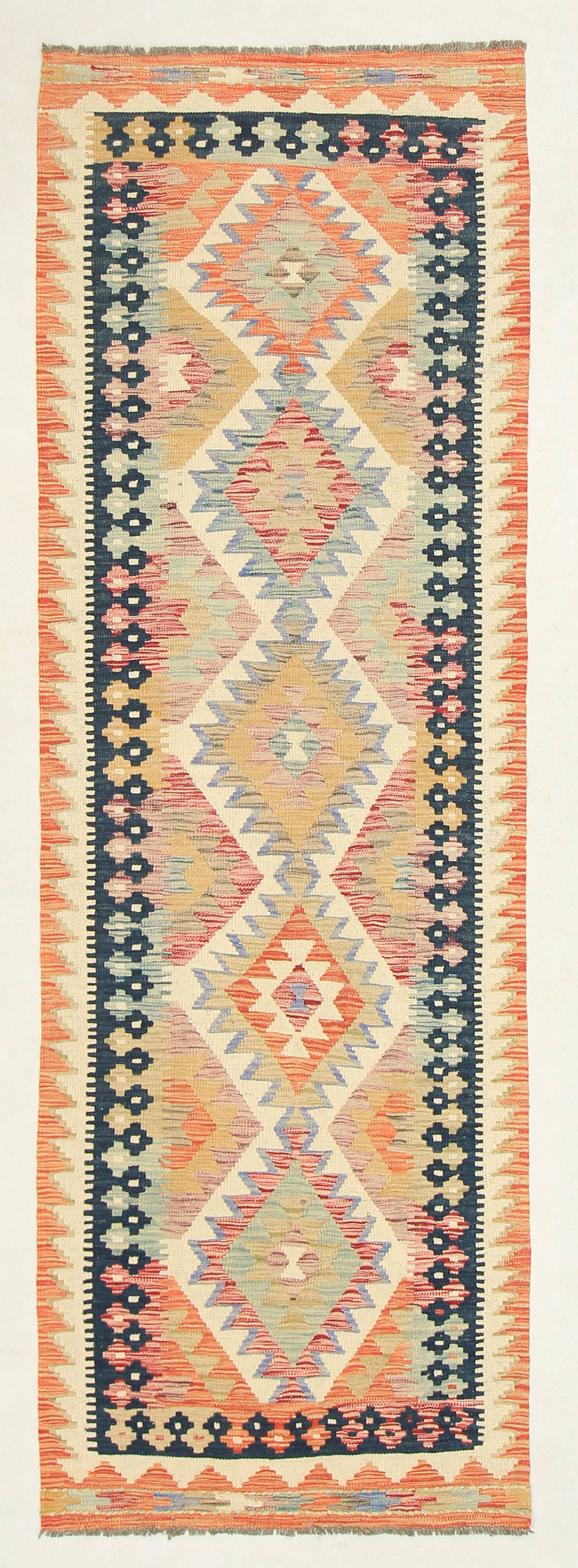 3' X 8'  Multy Handmade Veggie Dye Kilim Rug Runner
