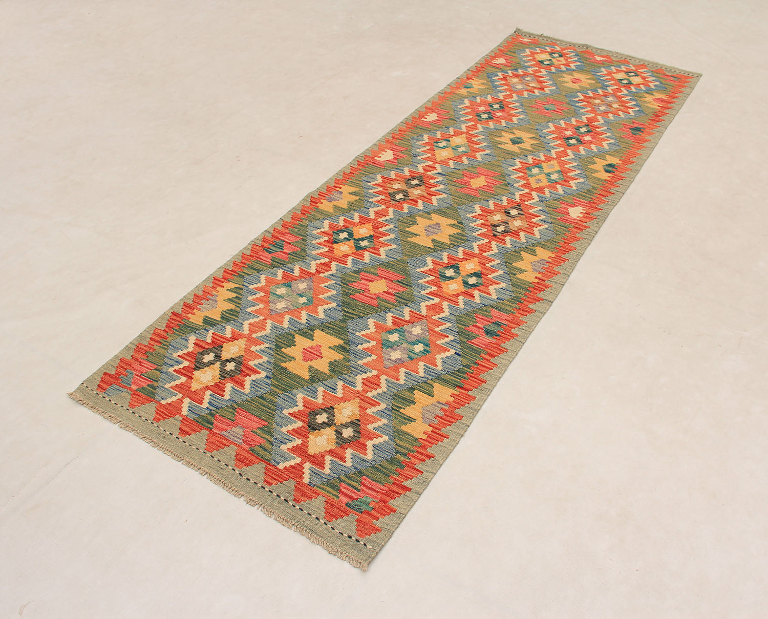 3' X 8'  Multy Handmade Veggie Dye Kilim Rug Runner