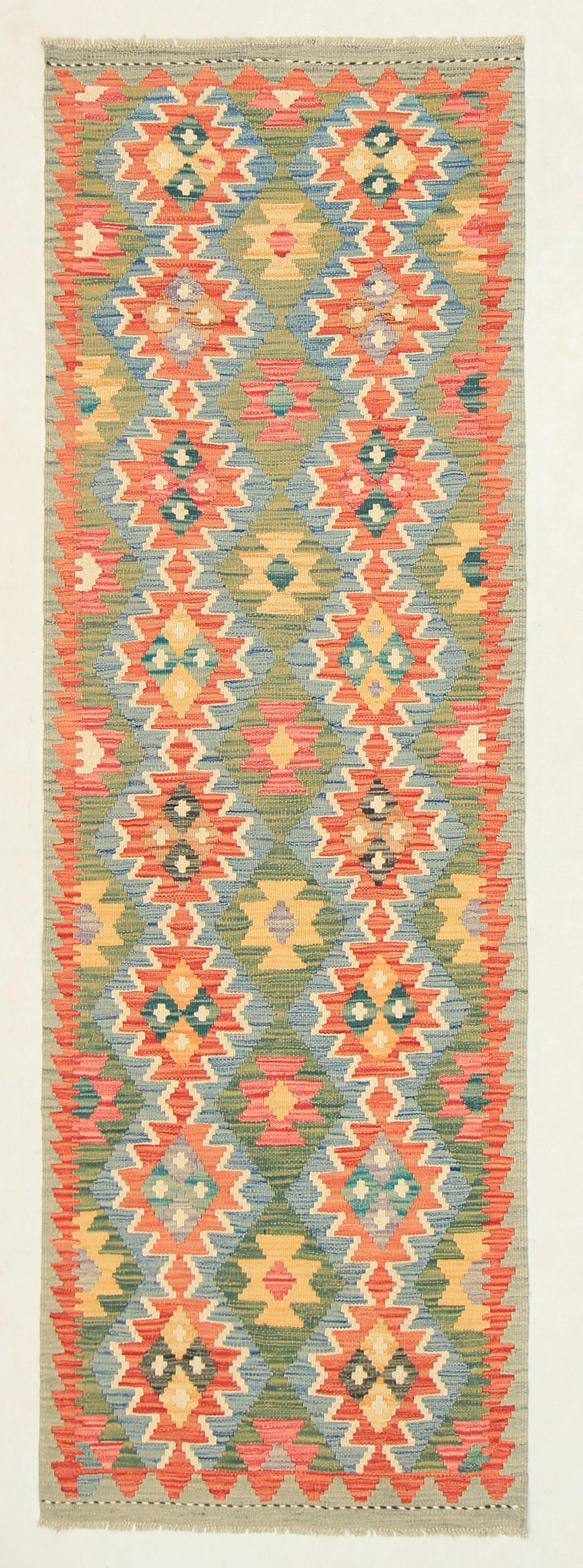 3' X 8'  Multy Handmade Veggie Dye Kilim Rug Runner