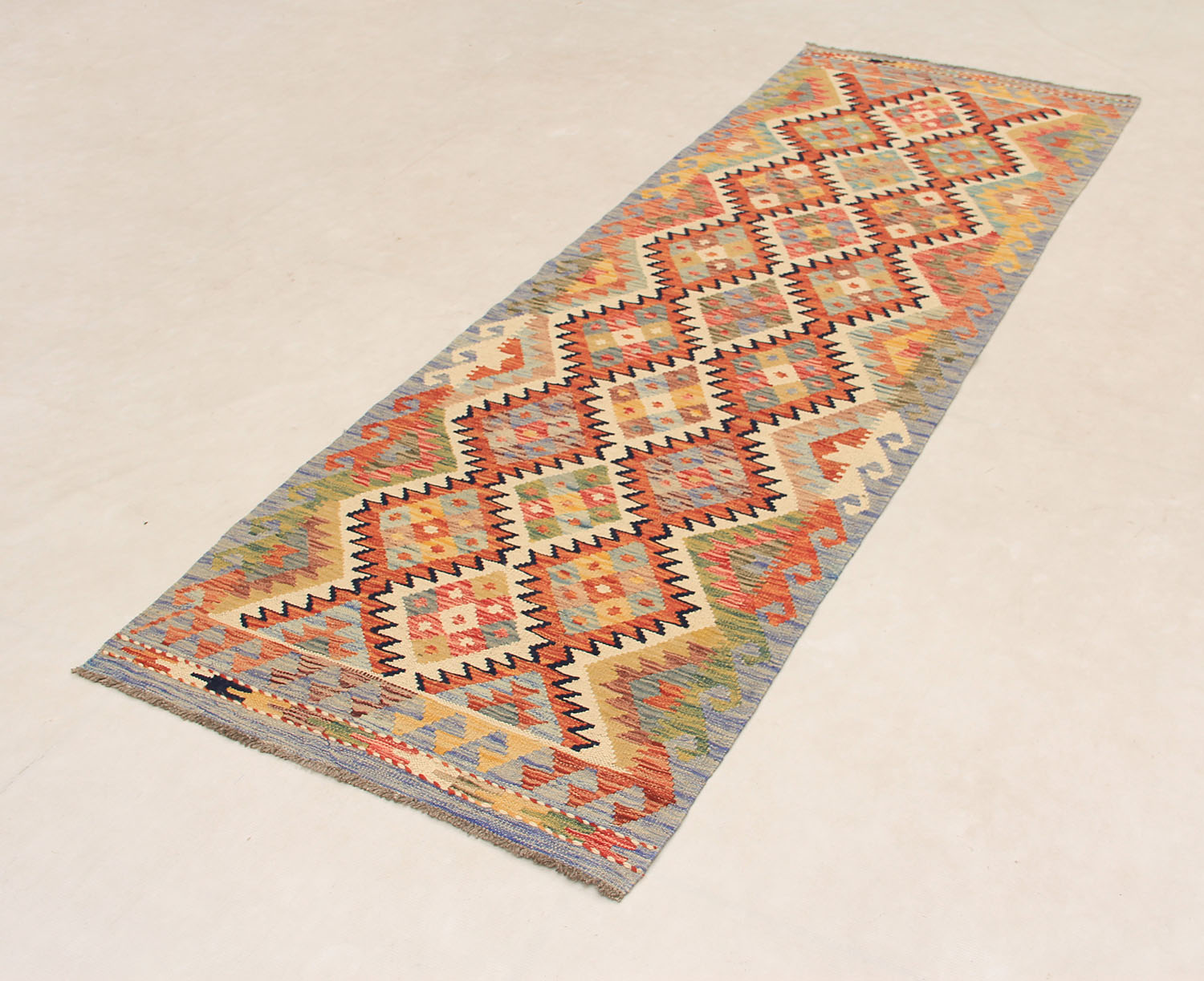 3' X 8'  Multy Handmade Veggie Dye Kilim Rug Runner