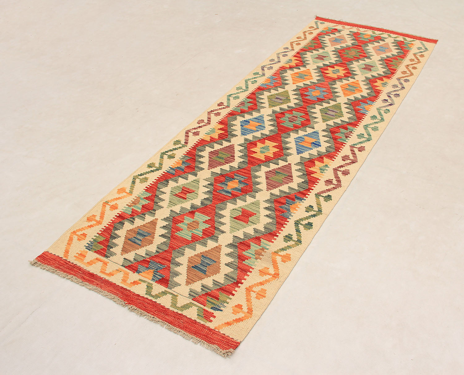 3' X 8'  Multy Handmade Veggie Dye Kilim Rug Runner