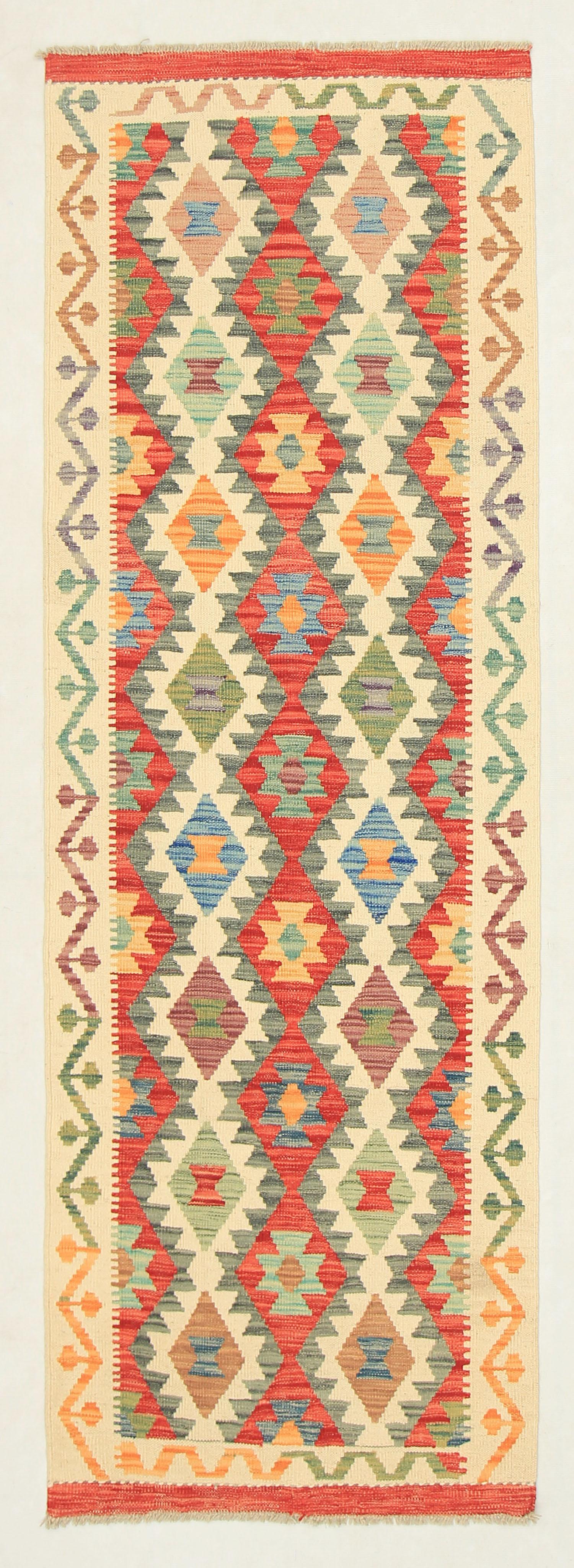3' X 8'  Multy Handmade Veggie Dye Kilim Rug Runner