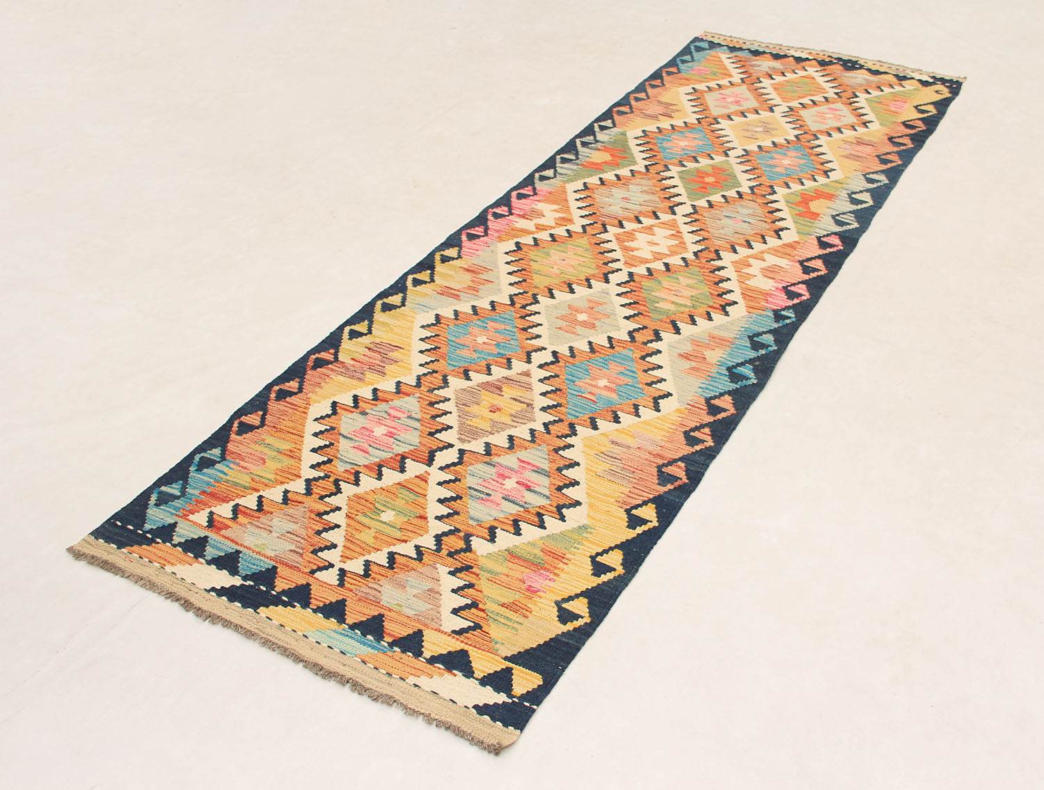 3' X 8'  Multy Handmade Veggie Dye Kilim Rug Runner