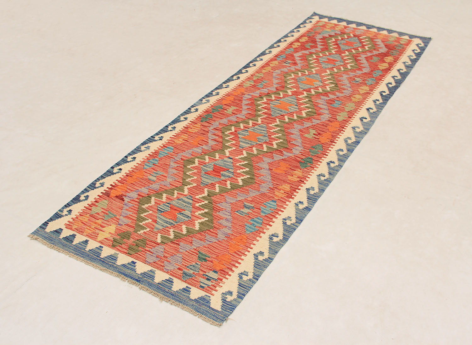 3' X 8'  Multy Handmade Veggie Dye Kilim Rug Runner
