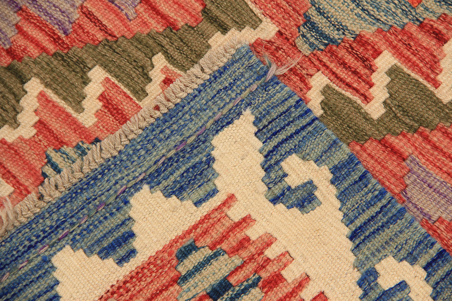 3' X 8'  Multy Handmade Veggie Dye Kilim Rug Runner