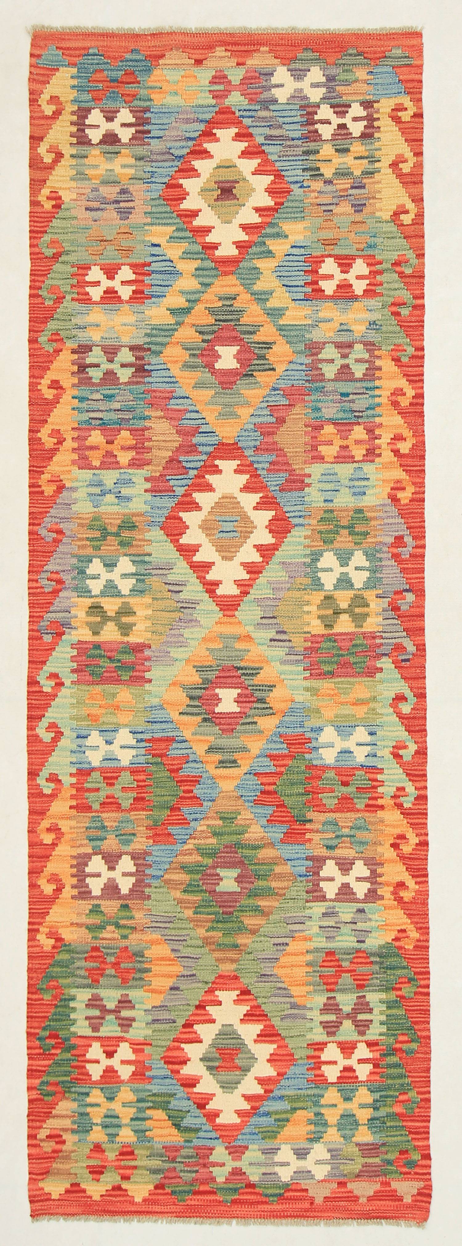 3' X 8'  Multy Handmade Veggie Dye Kilim Rug Runner