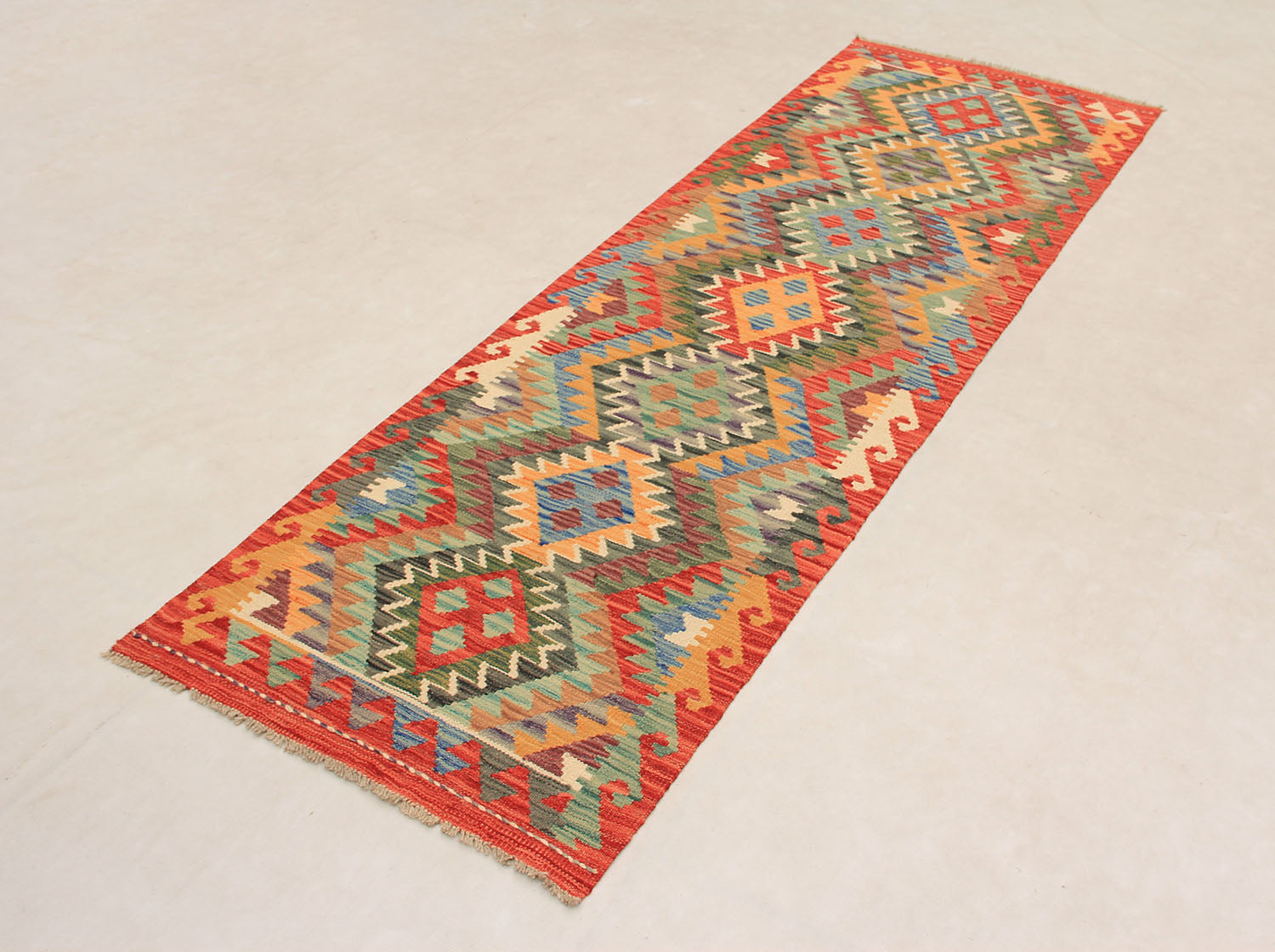 2' 6" x 8'  Multy Handmade Veggie Dye Kilim Rug Runner