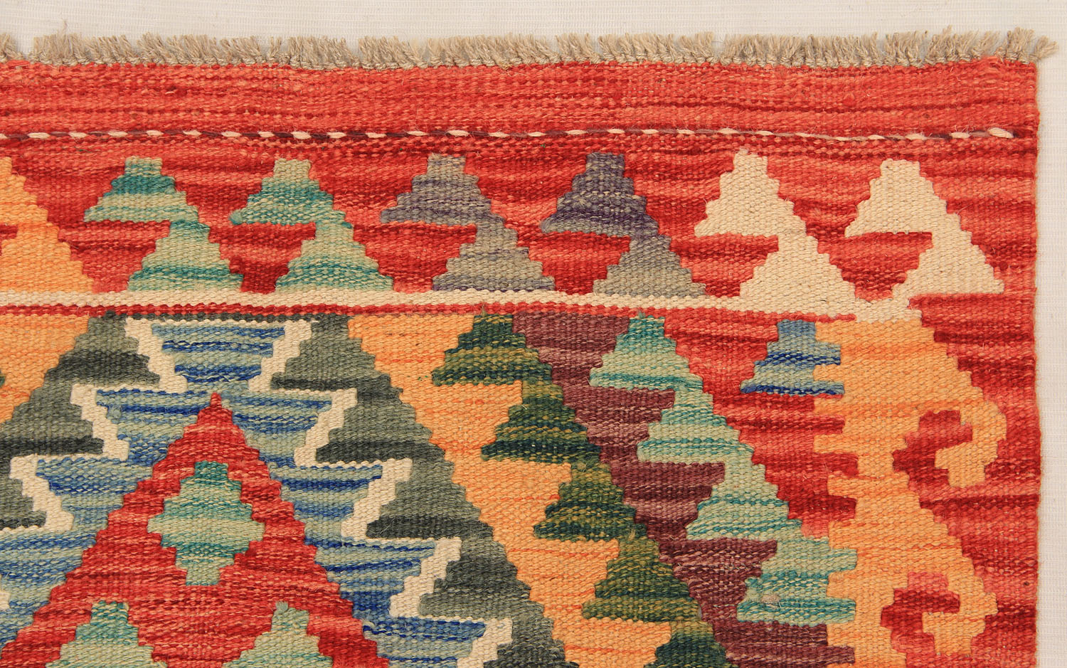 2' 6" x 8'  Multy Handmade Veggie Dye Kilim Rug Runner