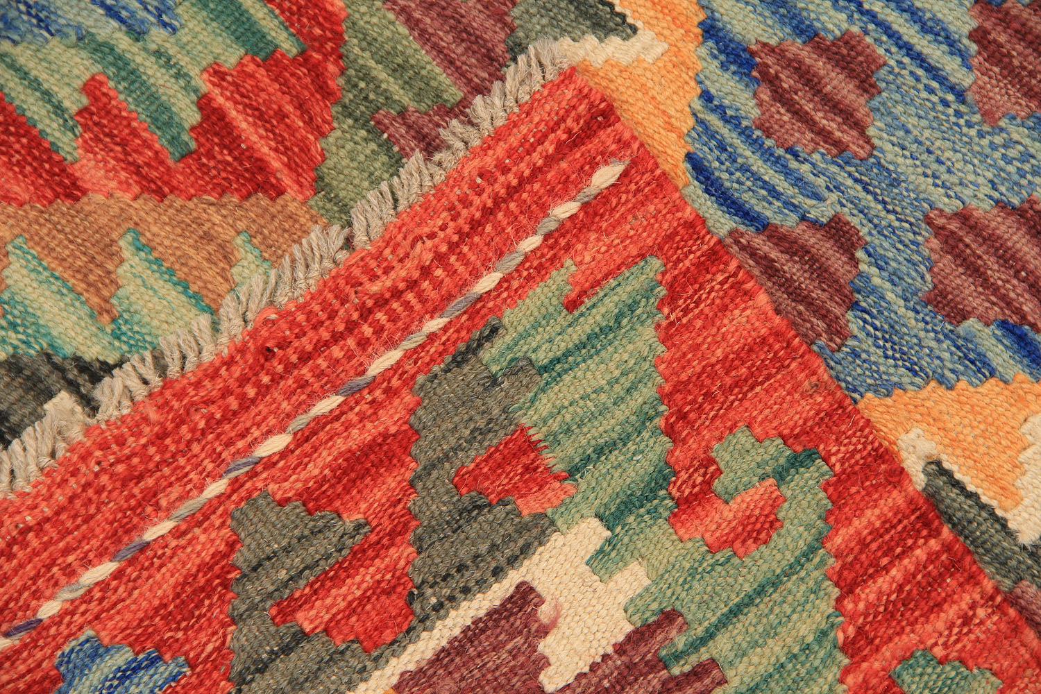 2' 6" x 8'  Multy Handmade Veggie Dye Kilim Rug Runner