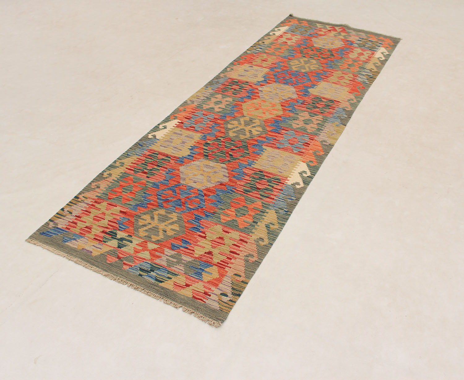 3' X 8'  Multy Handmade Veggie Dye Kilim Rug Runner