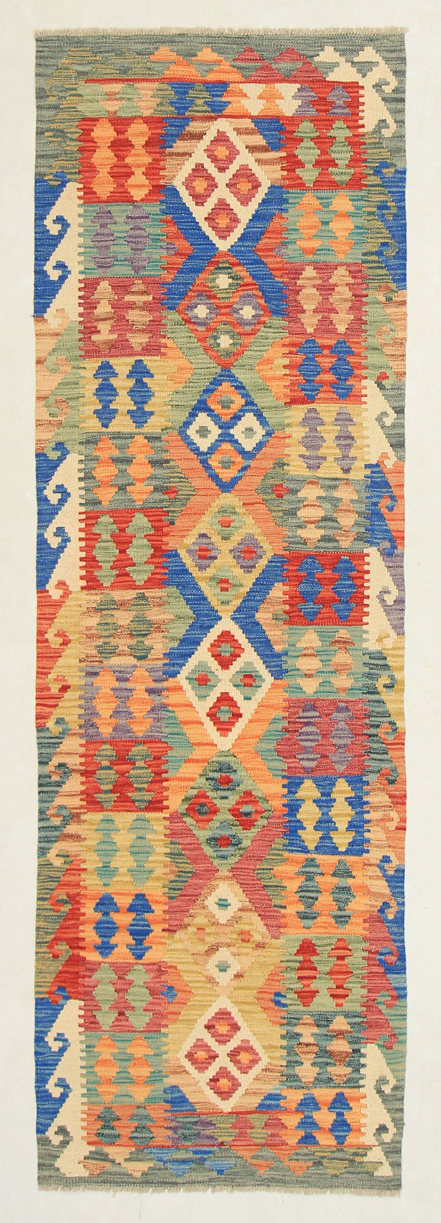 3' X 8'  Multy Handmade Veggie Dye Kilim Rug Runner