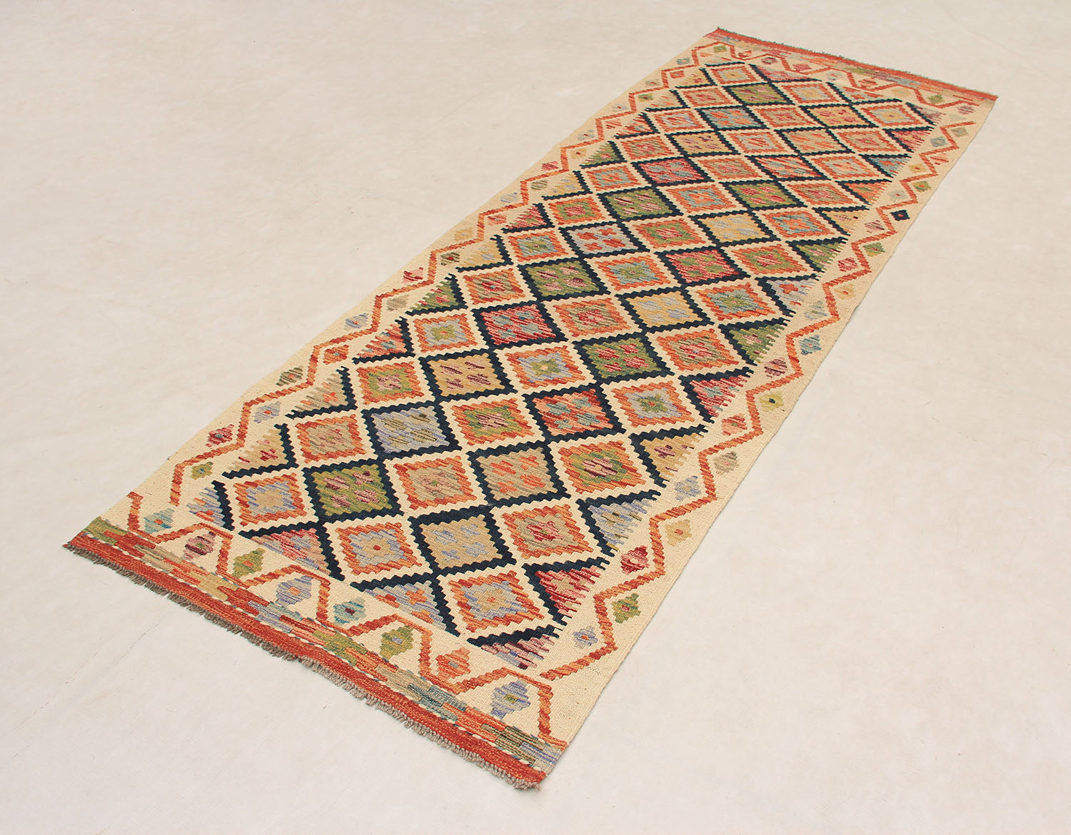 3' X 8'  Multy Handmade Veggie Dye Kilim Rug Runner