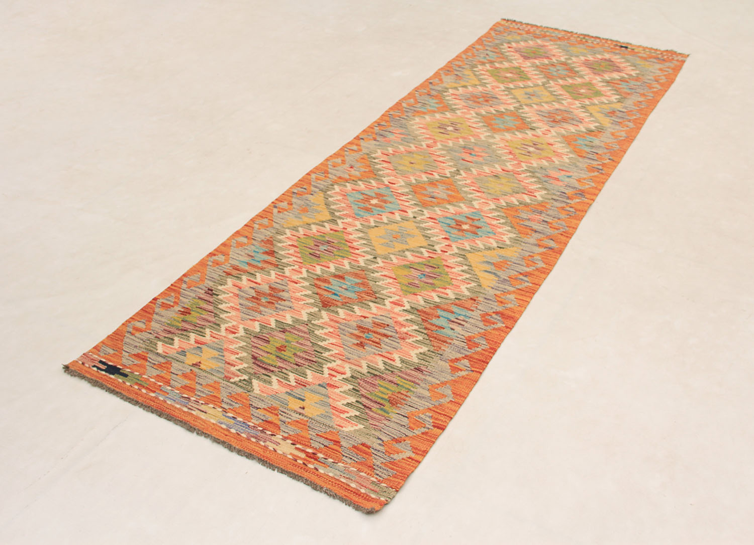 3' X 8'  Multy Handmade Veggie Dye Kilim Rug Runner