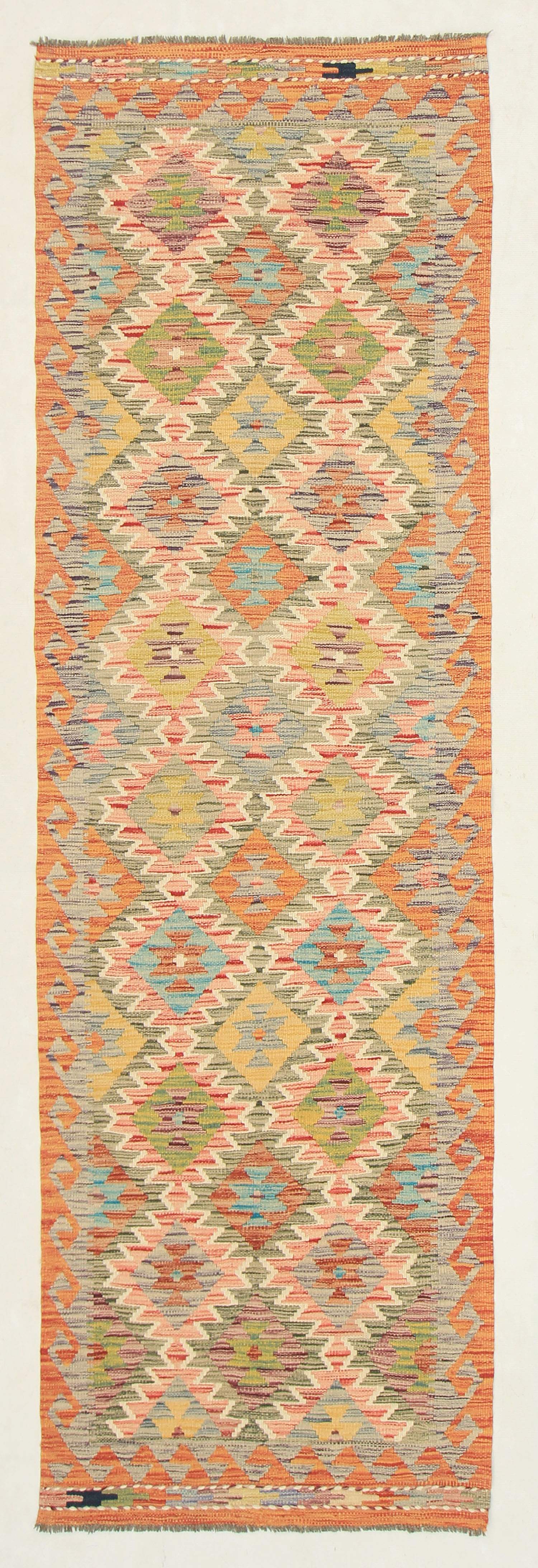 3' X 8'  Multy Handmade Veggie Dye Kilim Rug Runner