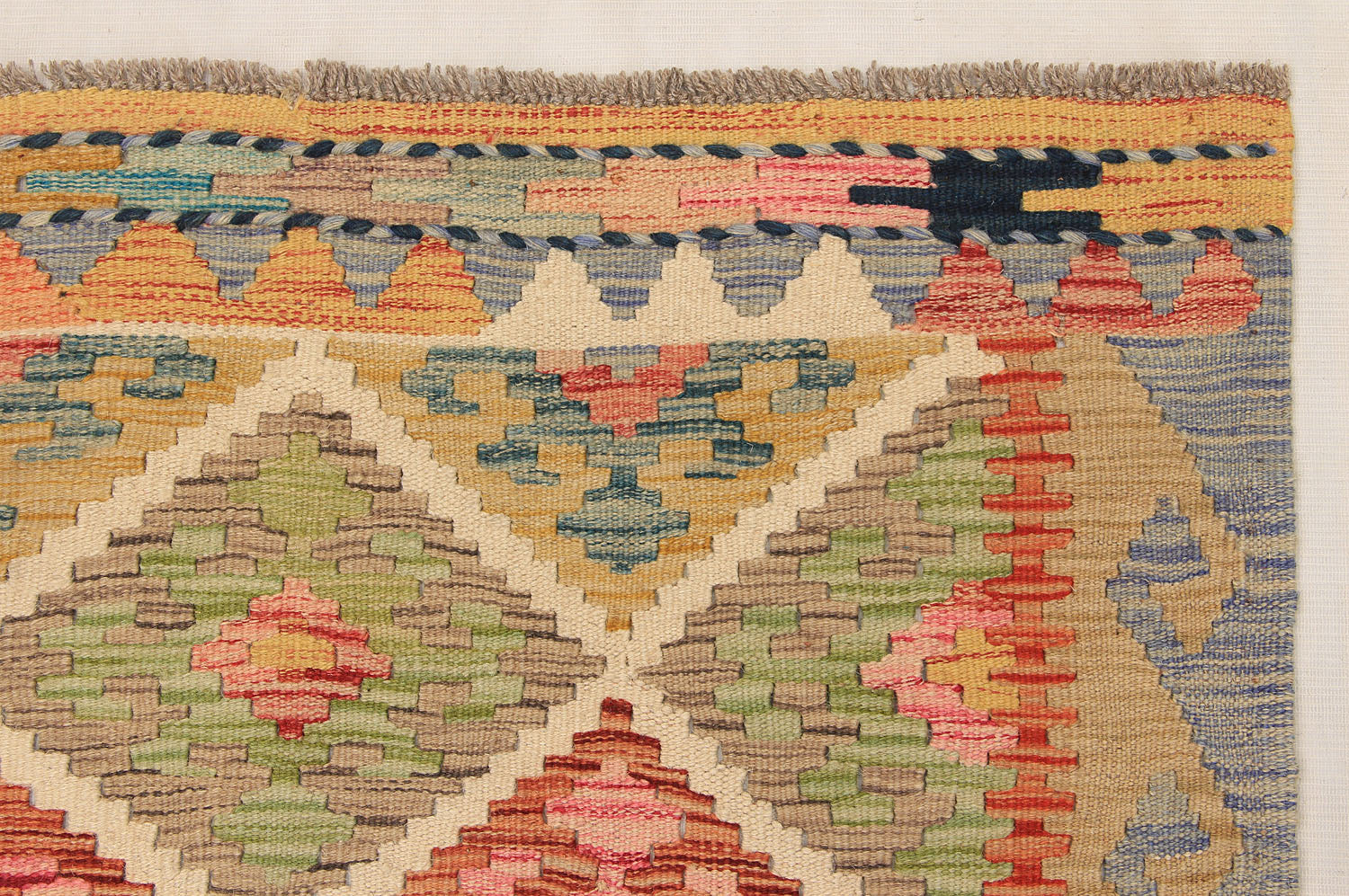 2' 6" X 9'  Multy Handmade Veggie Dye Kilim Rug Runner
