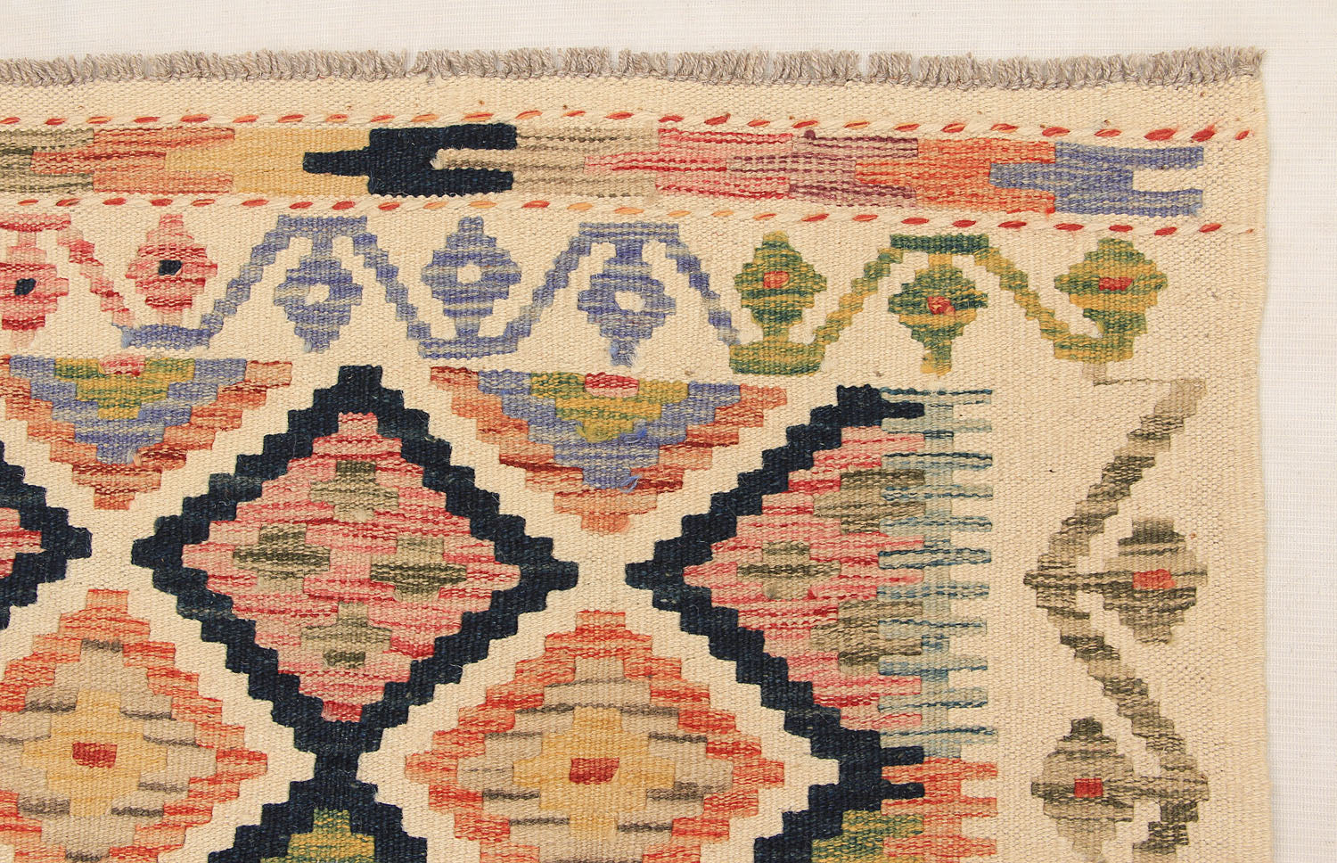 3' X 8'  Multy Handmade Veggie Dye Kilim Rug Runner