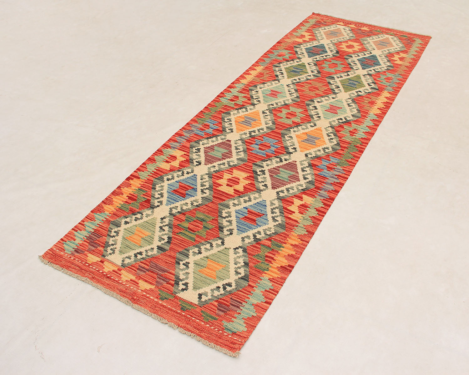 3' X 8'  Multy Handmade Veggie Dye Kilim Rug Runner