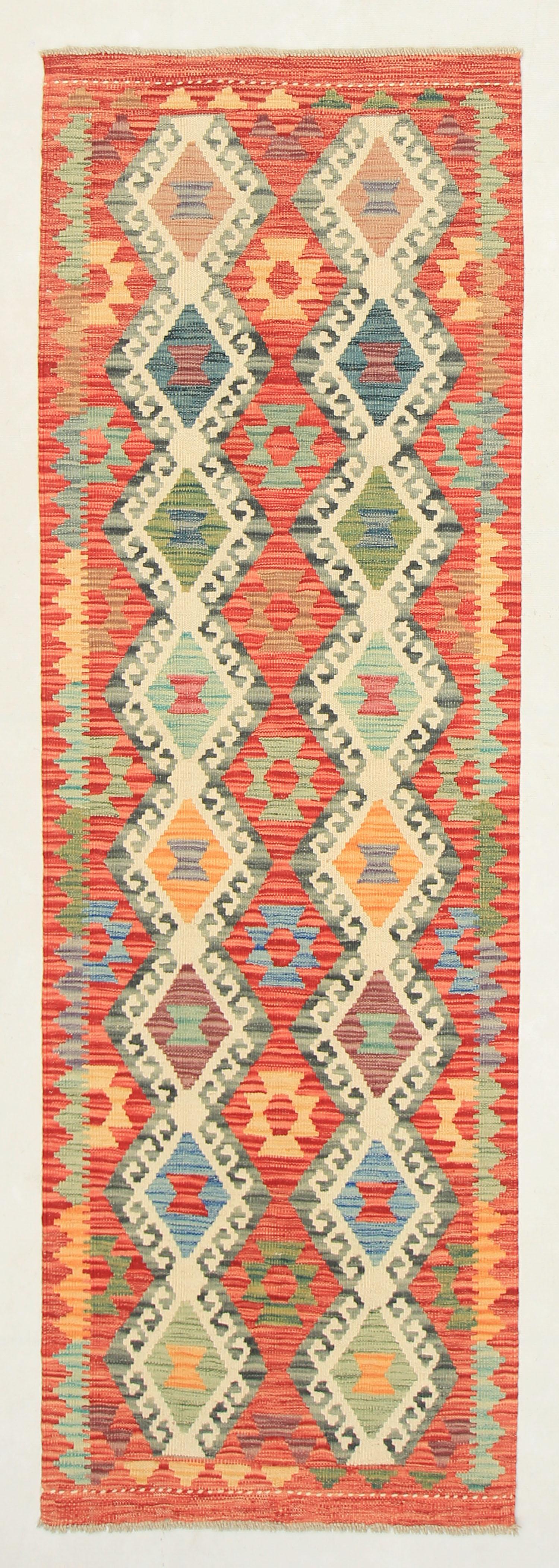 3' X 8'  Multy Handmade Veggie Dye Kilim Rug Runner