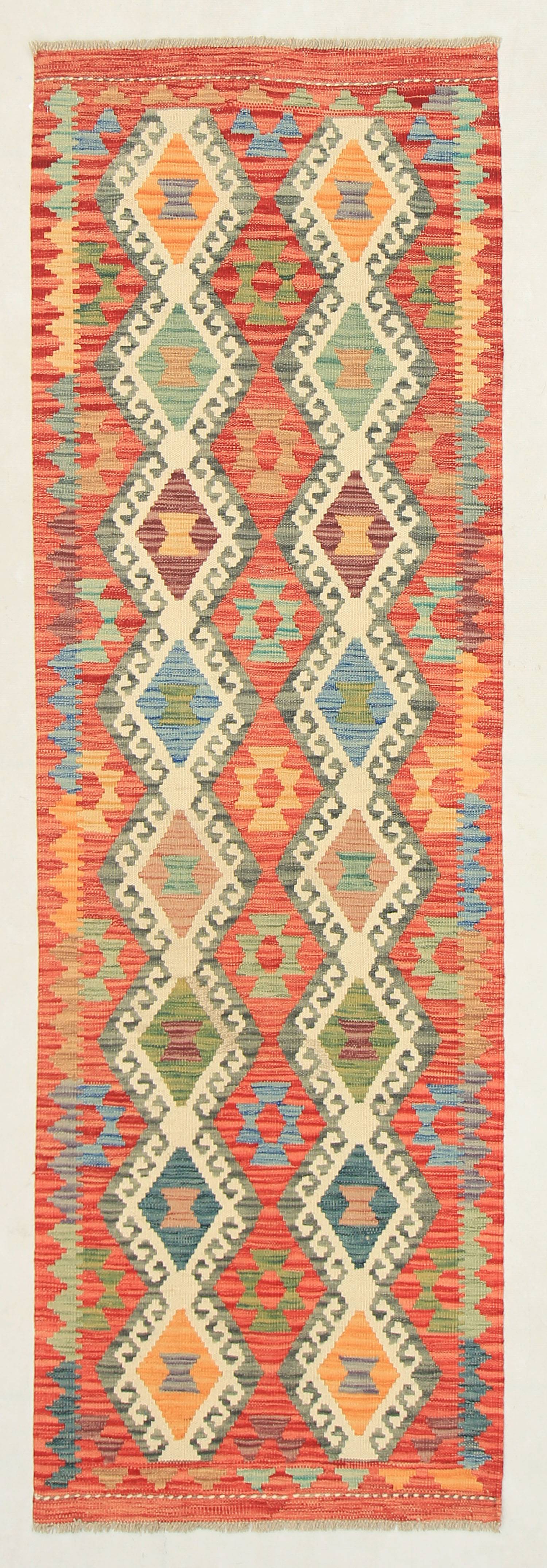 3' X 8'  Multy Handmade Veggie Dye Kilim Rug Runner